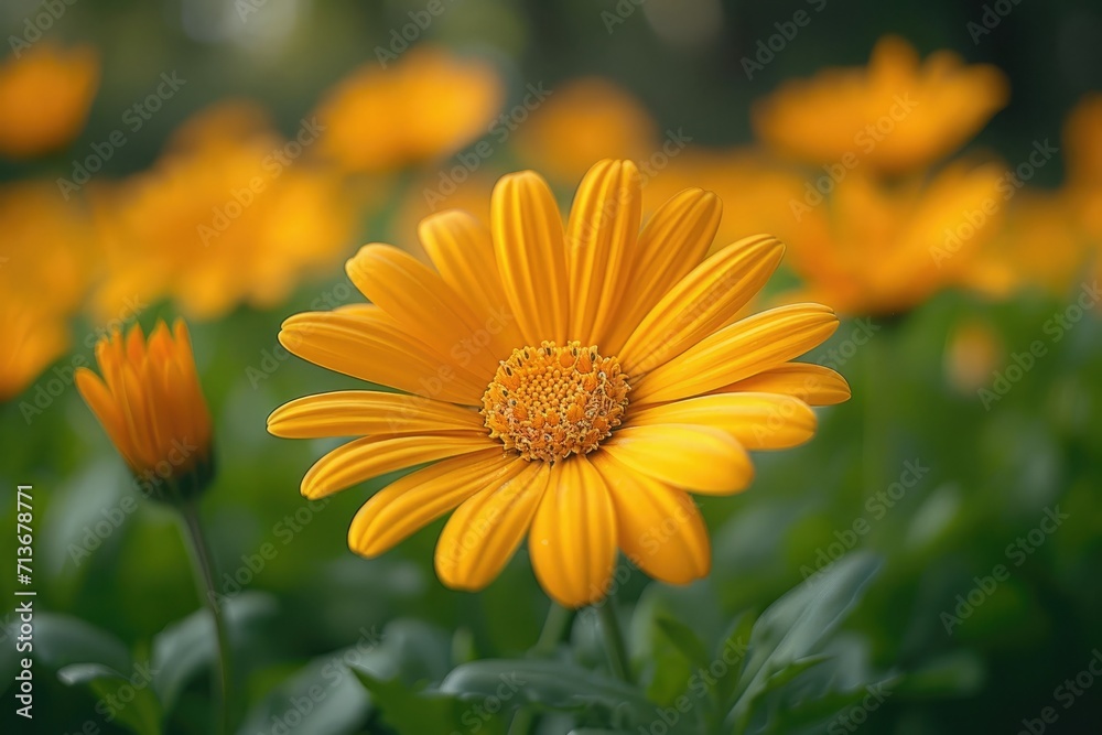 Yellow flowers on a natural yellow-green nature background. Yellow flowers on a natural yellow-green nature background.