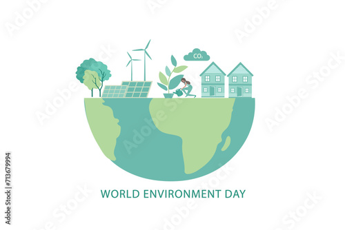 Earth Day and World environment day, Save the earth, ecology friendly concept vector illustration