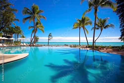 pool in the tropical resort © CREATIVE STOCK