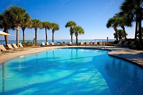 pool in the tropical resort © CREATIVE STOCK