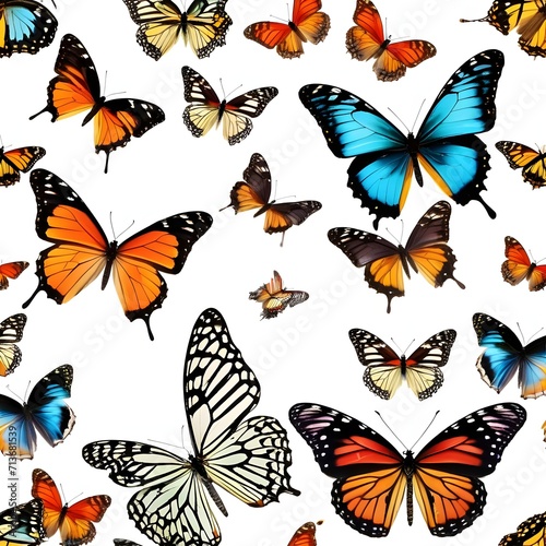 seamless pattern with butterflies colored butterflies Different Butterflies © Tayba