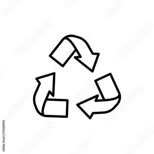 Recycling outline icons, minimalist vector illustration ,simple transparent graphic element .Isolated on white background