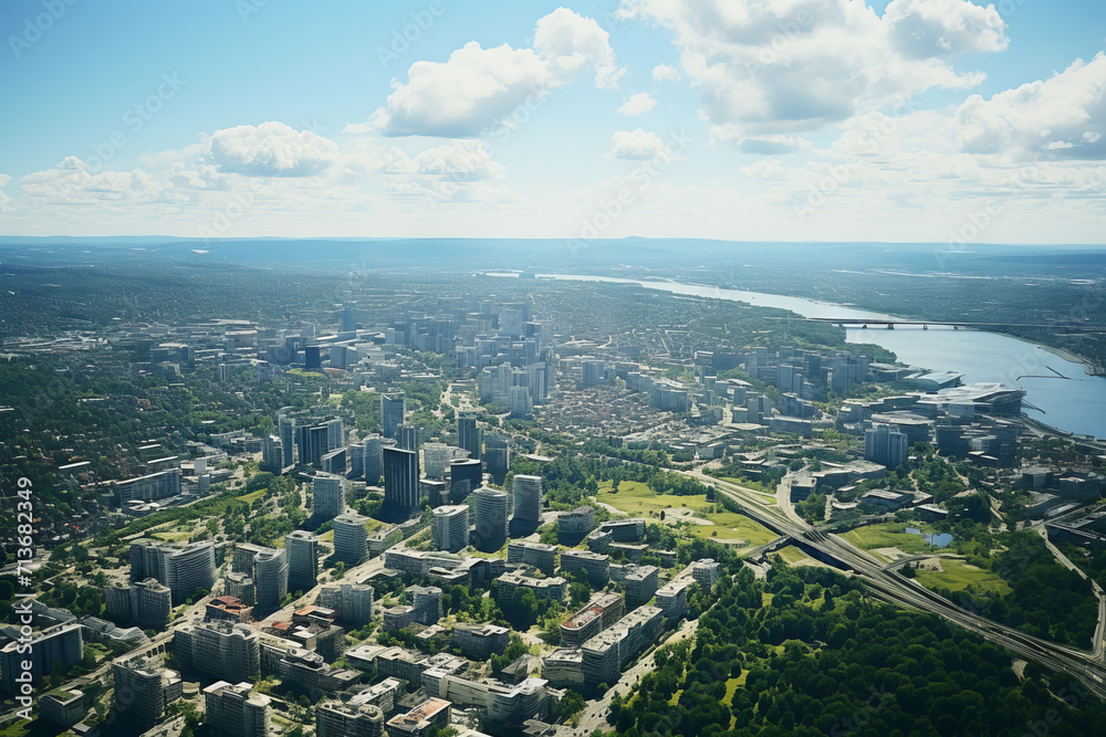 Aerial View of a Bustling Metropolitan City

