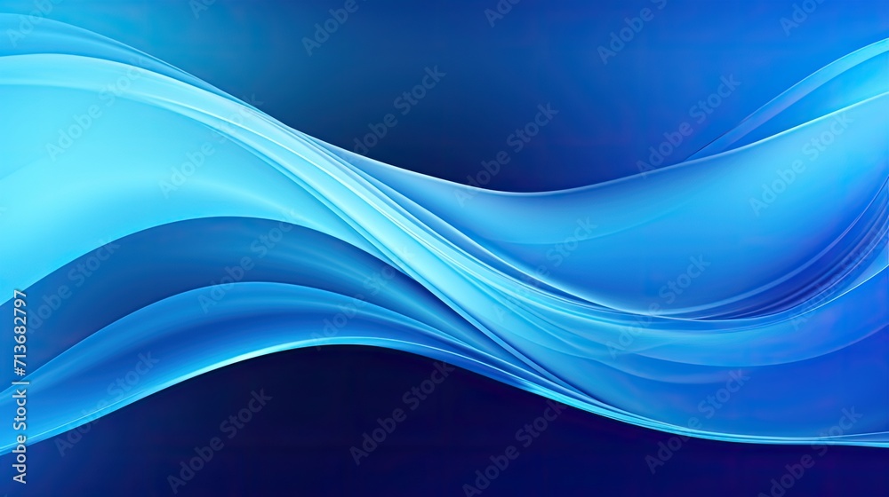 Obraz premium Blue waves background, Generative Ai