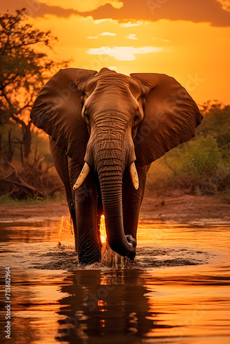 Dromantic Wilderness: An Evening Glimpse of an Elephant in its Forest Habitat © Joe