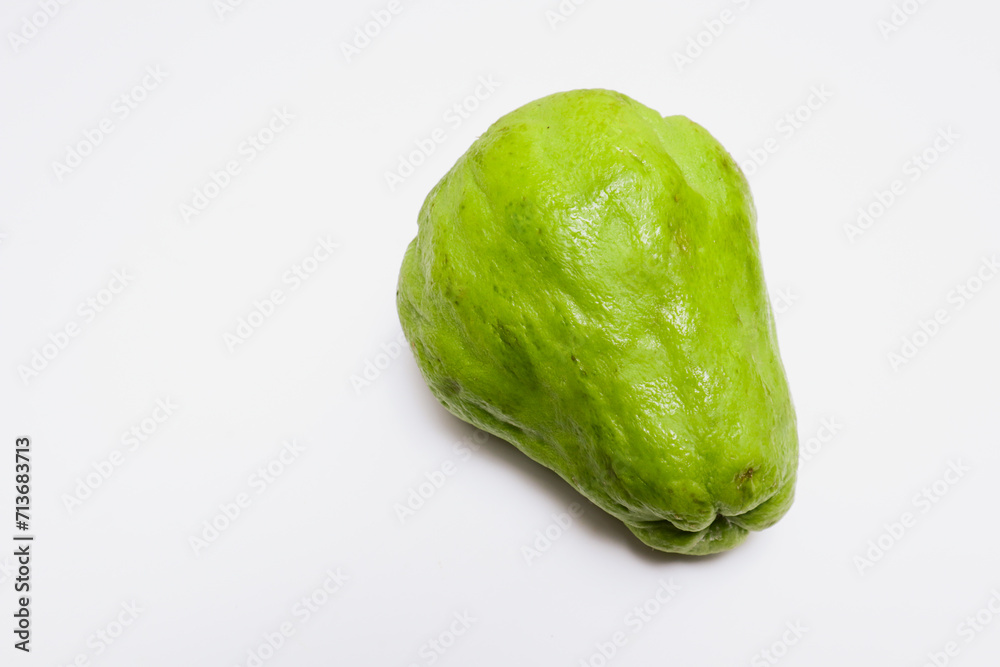 Labu Frute Chayote fruit isolated on white background, its well known in Indonesia ...