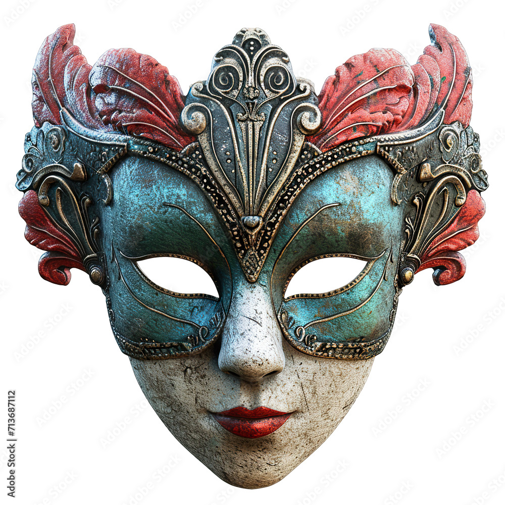 3d carnival animal mask, shaders, textures, white background png