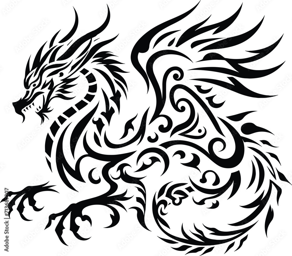 dragon tribal tattoo design