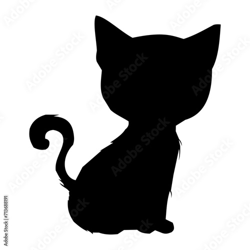 This simple and elegant black cat silhouette is perfect for a variety of uses, from logos and branding to invitations and home decor. The clean lines and minimalist design make it versatile