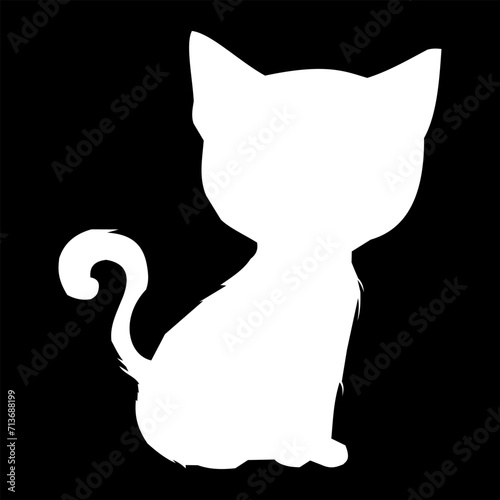 This simple and elegant white cat silhouette is perfect for a variety of uses, from logos and branding to invitations and home decor. The clean lines and minimalist design make it versatile