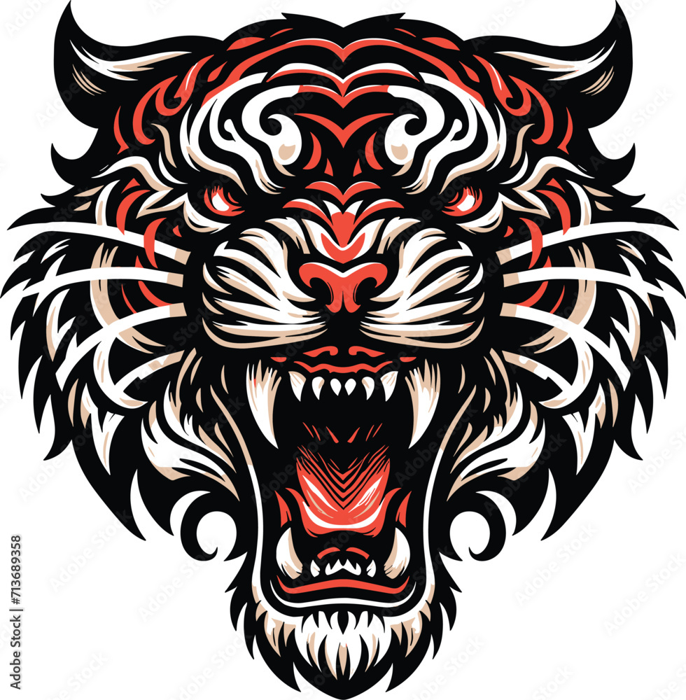 tiger head tribal
