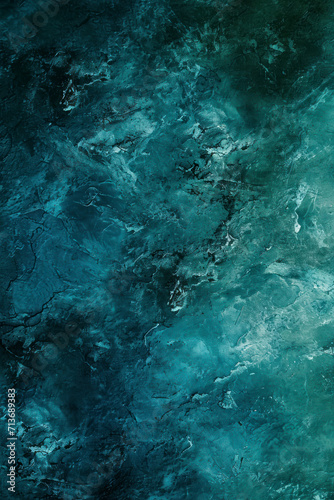 Vertical rich dark blue green background texture, marbled stone or rock textured banner with elegant mottled dark and light blue green color and design.