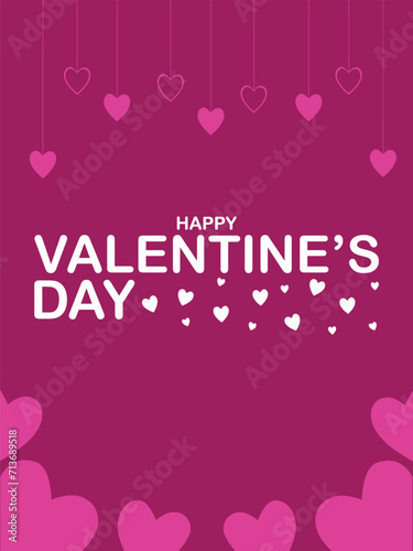 Happy valentines day. Vector banner, greeting card, flayer, poster,  with text Happy valentines day