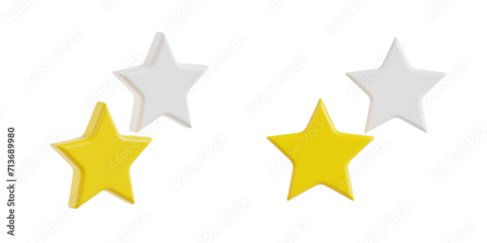Obraz premium 3d stars. 3d render icon pack. high quality render