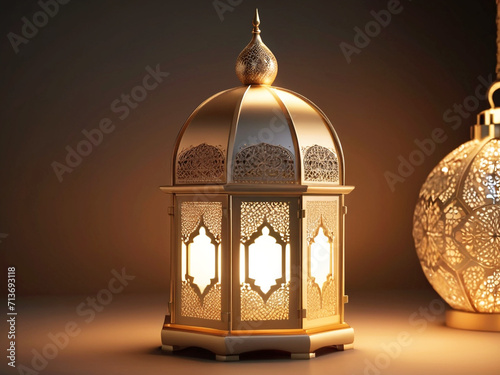 abstract Ramadan Kareem luxury lanterns and elegant ornament with shining Background