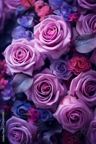 beautiful purple and pink flower close of valentine day