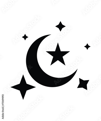 moon with star icon  vector best flat icon.