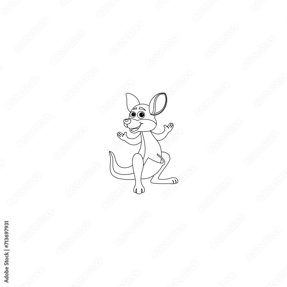 Obraz premium coloring animals with black and white outlines coloring