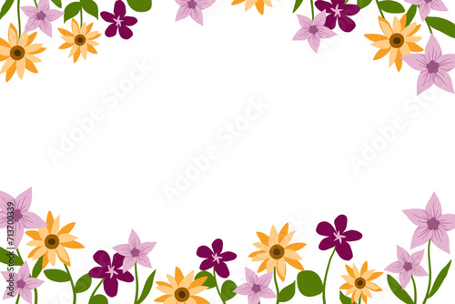 spring flowers frame minimal style