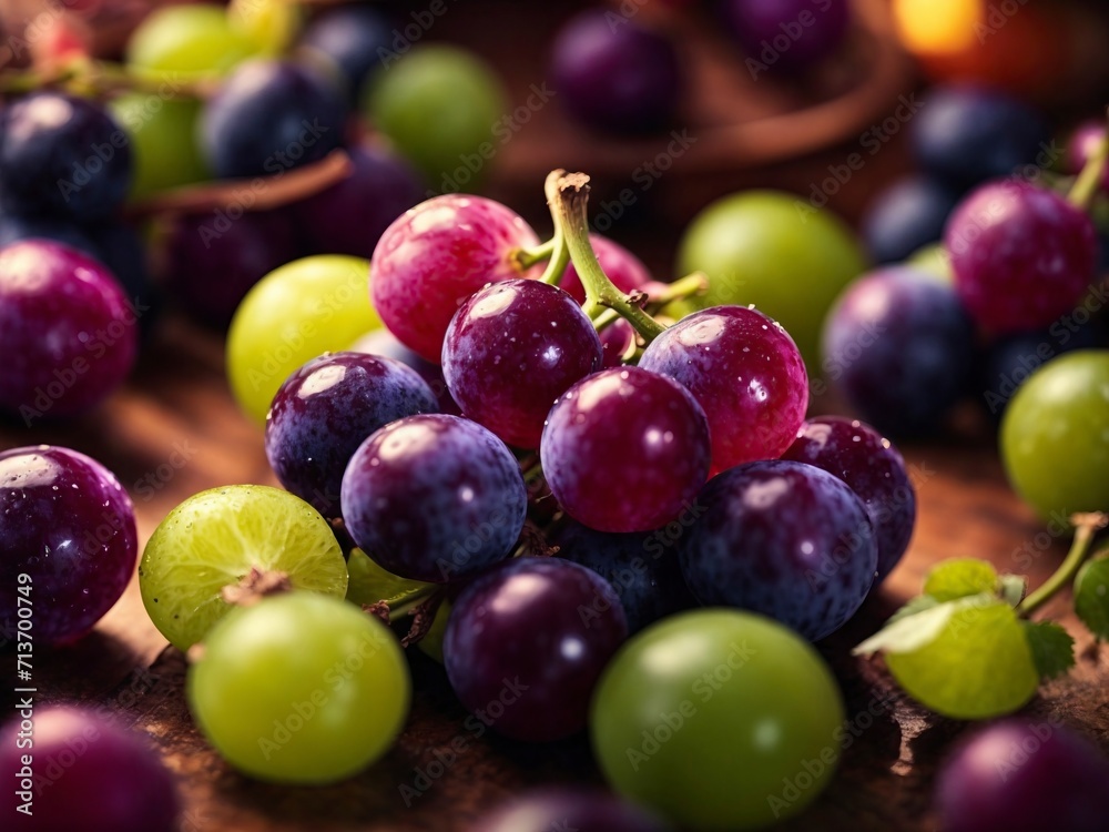 grapes and green grapes and green