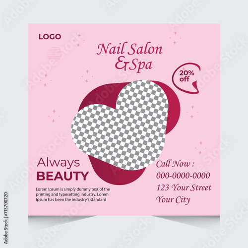 Beauty spa social media post design 
