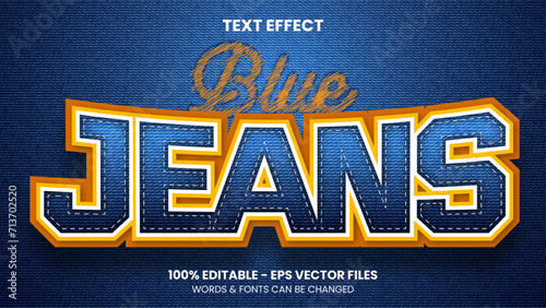 Editable Blue Jeans Text Effect Template