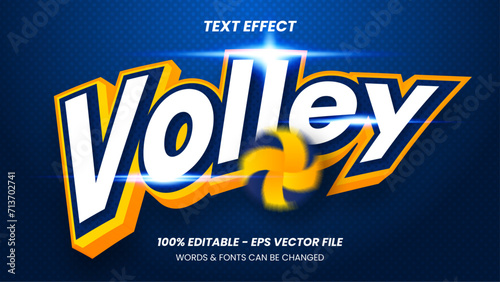 Editable Volley Ball Text Effect Template photo