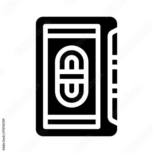 cassette tape glyph icon