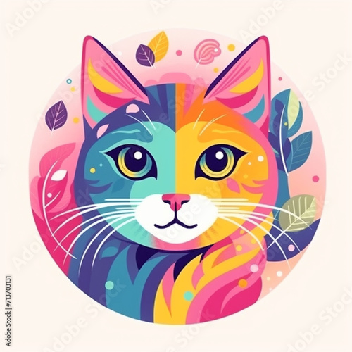 colorful cute cat illustration6