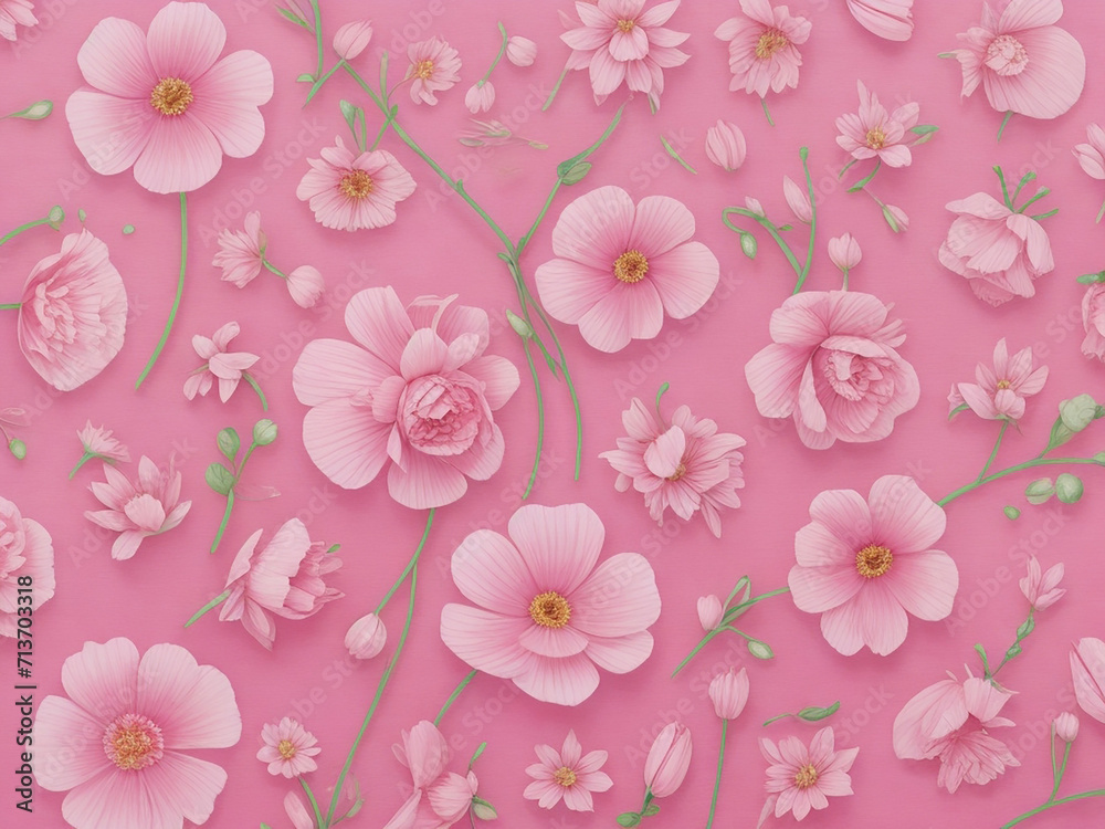 A very beautiful photo of flower pattern design Generative AI
