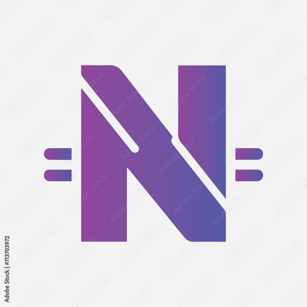 N letter Logo gradient colorful design illustration logo template design, flat design letter n logo template N letter Logo gradient colorful design illustration logo template design, flat design letter n logo template