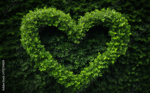 Fototapeta heart shaped green hedge that made a small heart, in the style of nature