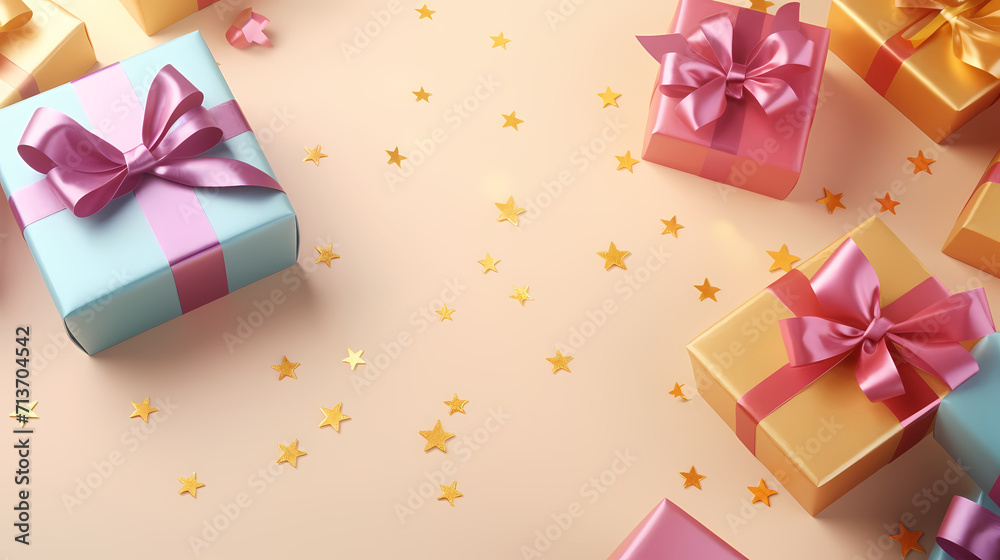 Gift background with copy space for Christmas gifts, holiday or birthday Gift background with copy space for Christmas gifts, holiday or birthday