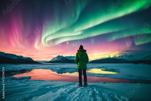 A world where the Aurora Borealis isn't just a light display but a mirror reflecting the thoughts and emotions of those who gaze upon it.
