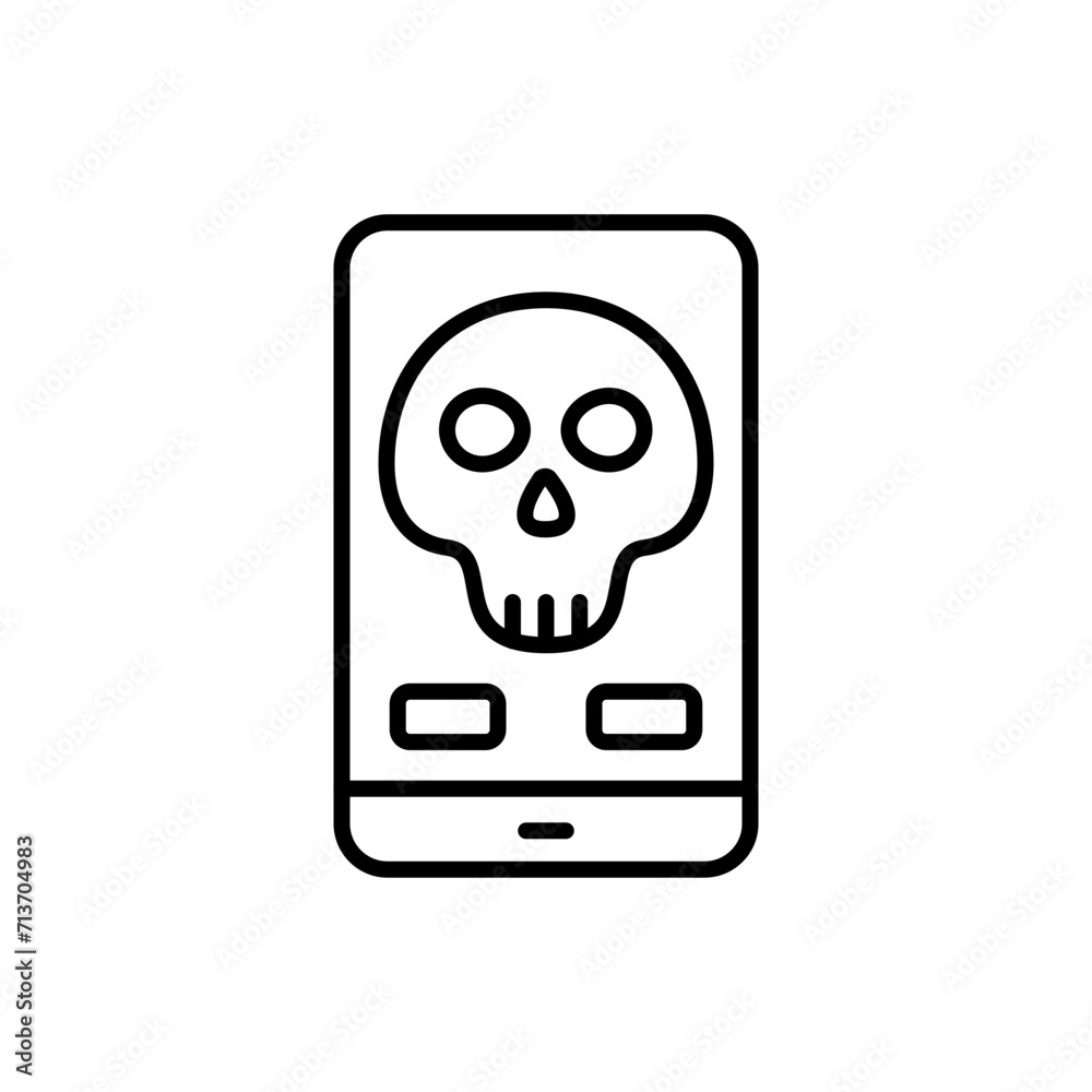 Mobile scam outline icons, minimalist vector illustration ,simple transparent graphic element .Isolated on white background