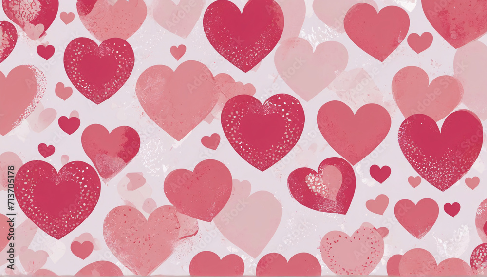 Valentine's day background with red hearts. Vector illustration.