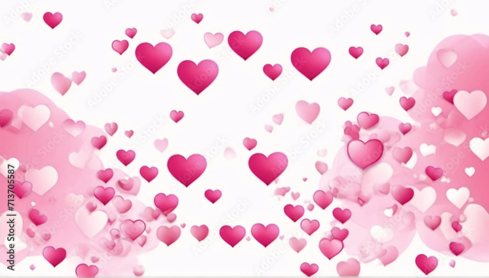 Valentine's day background with pink hearts. Vector illustration.