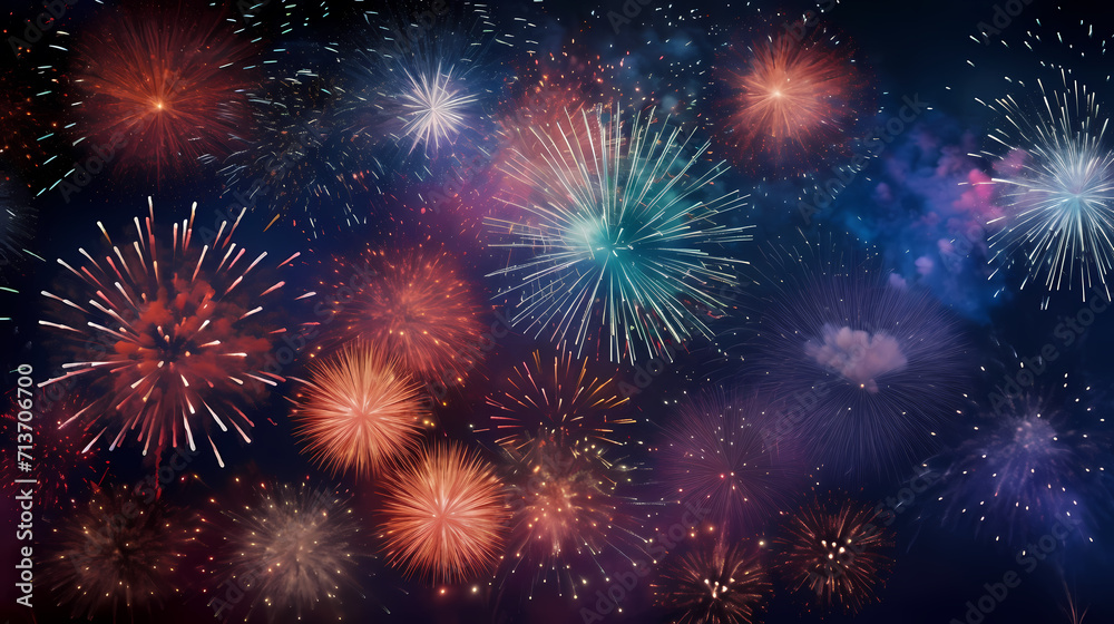 Fireworks background for celebration, holiday celebration concept