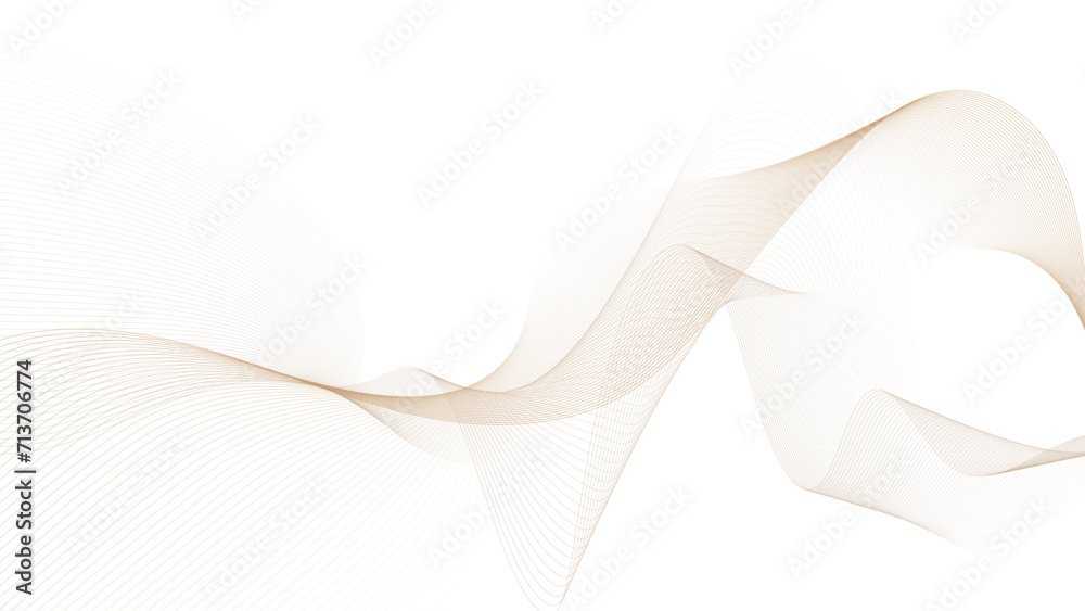 Abstract wave element for design. Digital frequency track equalizer. Stylized line art background. Brown wave line image. Vector illustration.