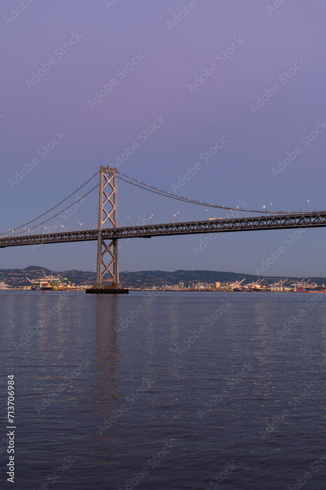 Sunset View of the San Francisco Bay Bridge from the Piers