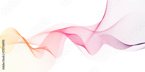 Abstract wave element for design. Digital frequency track equalizer. Stylized line art background. Vector illustration. Curved wavy line, smooth stripe.