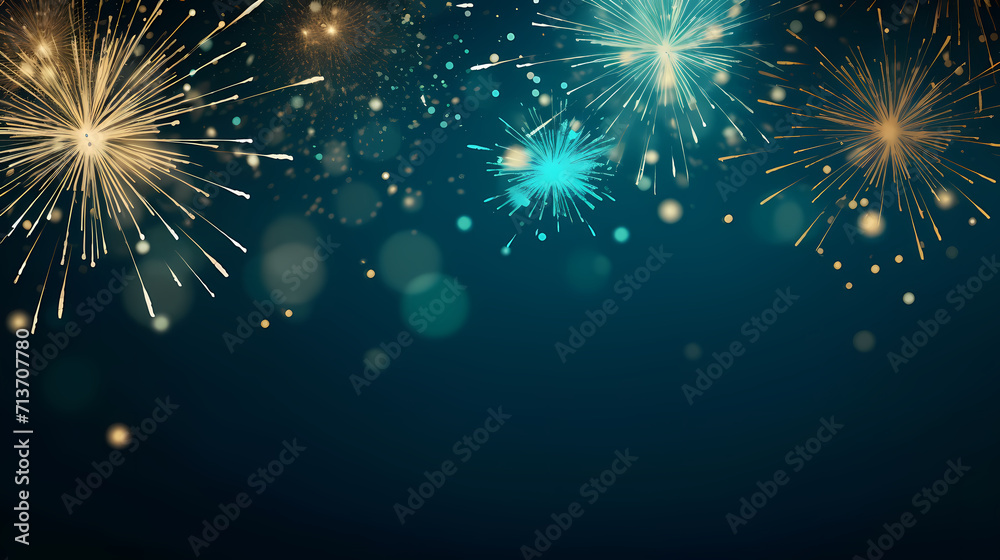 Naklejka premium Fireworks background for celebration, holiday celebration concept