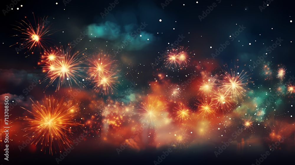 Fireworks background for celebration, holiday celebration concept