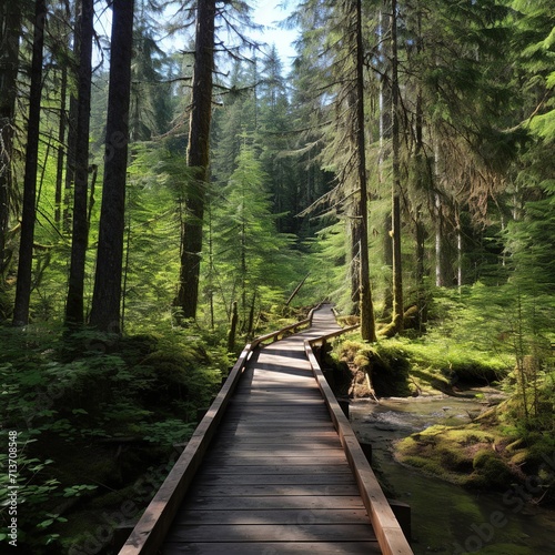 Trail of the Cedars is a boardwalk, making it navigable for travelers with mobility issues, wooden boardwalk in the forest