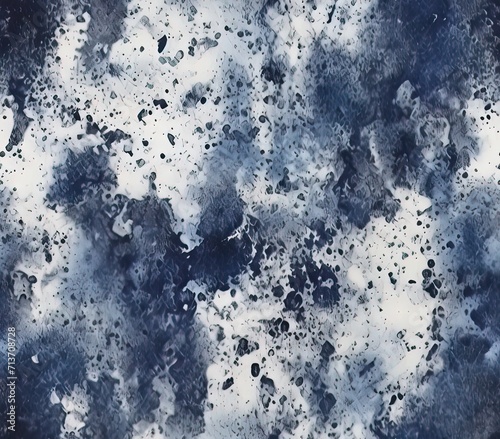 White and Dark Blue Acid Wash, Fabric Pattern, Seamless Pattern. © Thanthara