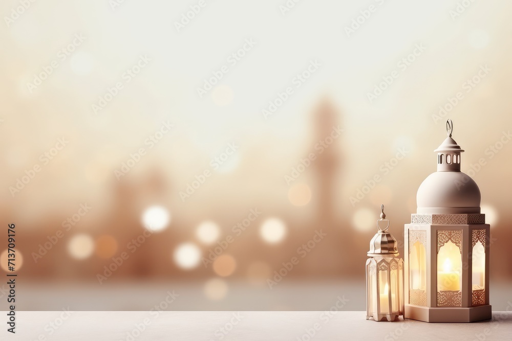 Ramadan Kareem and Eid Mubarak Background Copy Space Simple and Elegant Islamic Lanterns and Mosque Ramadan Kareem and Eid Mubarak Background Copy Space Simple and Elegant Islamic Lanterns and Mosque