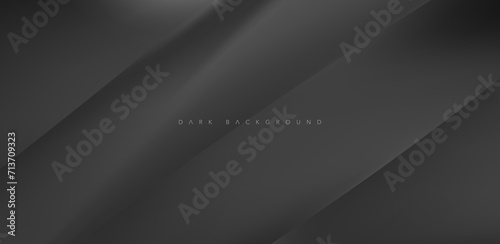 Abstract futuristic dark background with waved design. Realistic 3d design with luxury flowing lines. Elegant backdrop for poster, website, brochure, banner. vector illustration