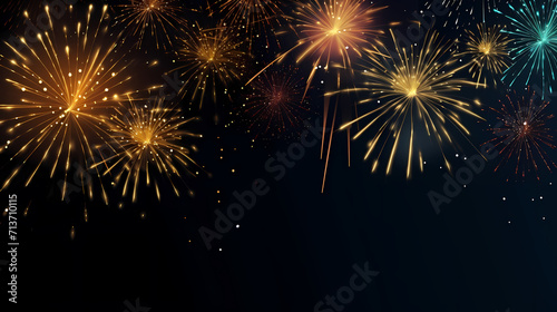 Beautiful fireworks background at night for holiday decoration