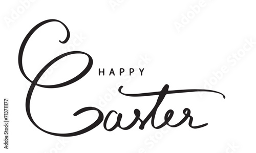 Happy easter day calligraphy hand writen font text rabit bunny  ear gift happy easter egg march april month holiday banner art pattern invitation abstract element event gift easter day beautiful  photo