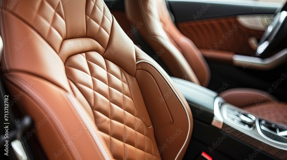 Obraz premium Brown Car Interior Seat